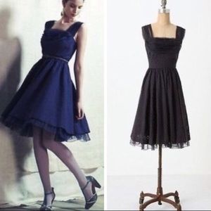 Anthropologie gingham fit and flare tea dress